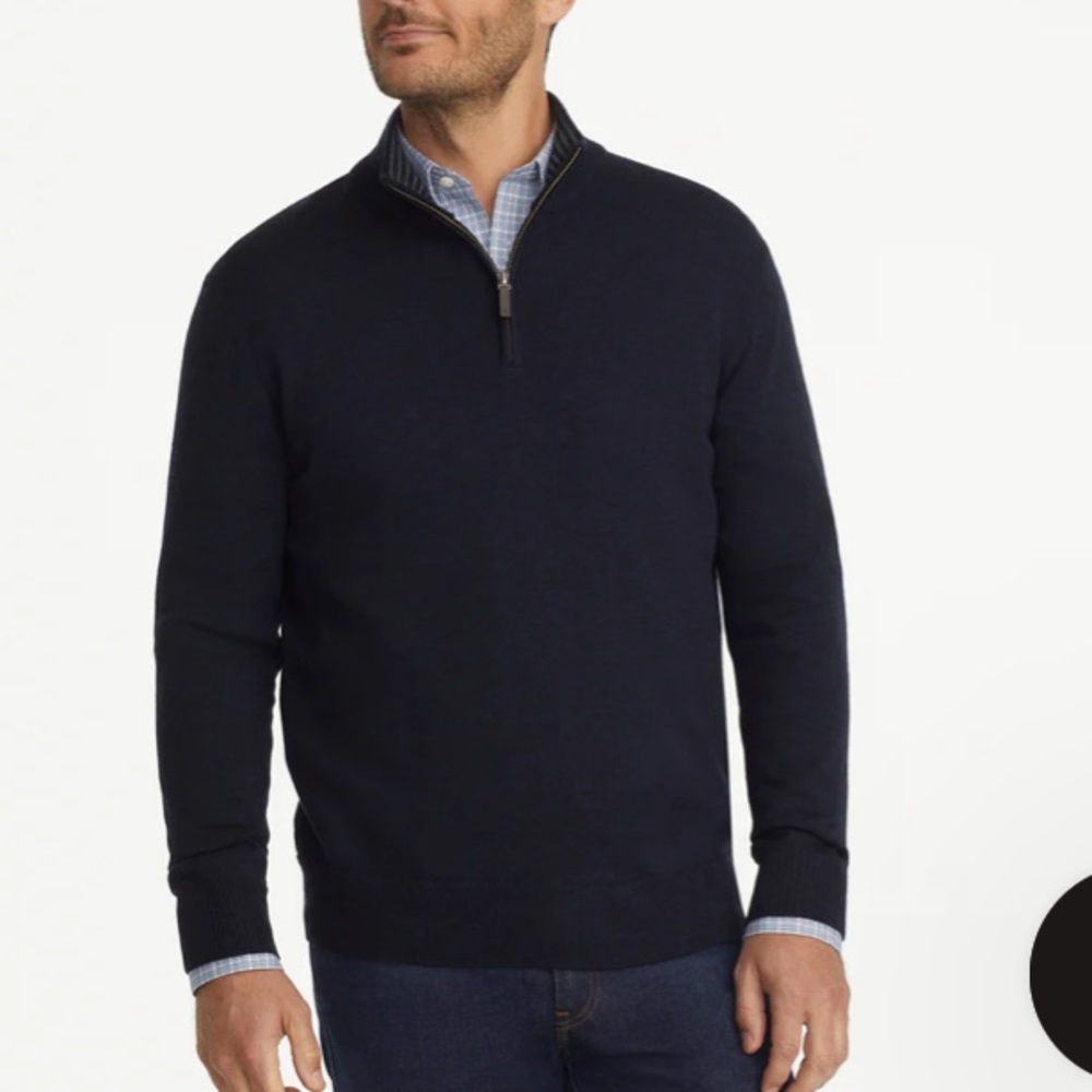 NEW Untuckit Merino Wool Quarter-Zip Sweater